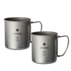 스노우피크 티타늄 캠핑 등산용 싱글 머그컵 450ml 2개세트, 300ml 2개세트, 2개