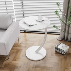 RichMagic 유럽식 패션 아이디어 티테이블 사이드 테이블 62cm*40cm, 흰색