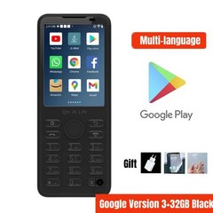 Qin F21 프로 구글 스토어 안드로이드 11 미니 휴대폰 MTK6761 3GB LTE 2.8 인치 스크린 잠금 해제 스마, 03 EU Charger with Film, 02 Black 32GB Google