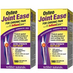 (캐나다직구) 웨버네츄럴 오스테오 조인트 이즈 이지 180정 2병 캐나다 글루코사민 복합체 Webber Naturals Osteo Joint Ease, 2개