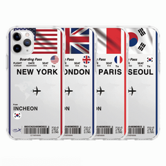 더파란 보딩패스 여행권 비행기 항공권 프랑스 영국 미국 한국 아이폰13 노트20 갤럭시S22 클리어 케이스, 아이폰11 Pro Max_3