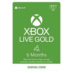 Xbox Live 골드 12개월 멤버십 디지털 코드, 6 개월, 온라인 게임 코드