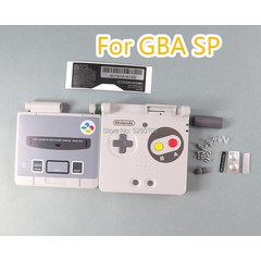 게임보이어드밴스 미니게임기 게임보이 2 세트 교체 한정판 gba sp 게임 콘솔 커버 케이스 용 nintend gameboy advance sp 용 전체 하우징 쉘, i