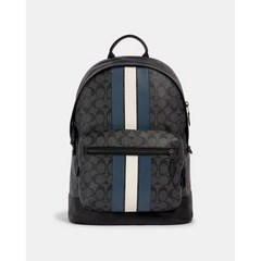 [해외]코치 WEST BACKPACK IN SIGNATURE CANVAS WITH VARSITY STRIPE