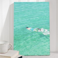 홈카페 청량한 수영장 바다 물멍 여름 그림 액자, 05스노클링