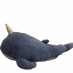 CNTCSM 러블리 샤크 잠자리 베개 뽀글이 장난감 쿠션 소파 침대에 인형 인형 선물녀 안고, 외뿔고래 블루, 120센티