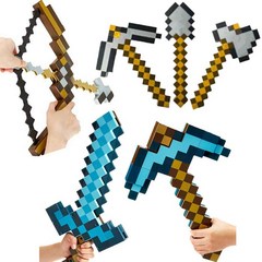 [KC인증] 마인크래프트 다이아몬드 칼 검 곡괭이 삽 무기 3종 도구 활 게임아이템, 곡갱이&검