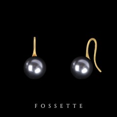 FOSSETTE[포셋] 흑진주 후크 귀걸이 / 12mm 그레이 핵진주 혼주 여친룩 선물