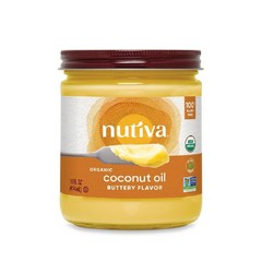 Nutiva 누티바 코코넛 오일 버터 향 플레이버 414ml 비건 버터, 1개