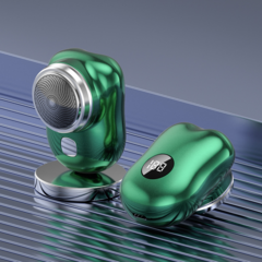 전기면도기 미니 휴대용 전동 면도기 Type-C 급속 충전식, 녹색