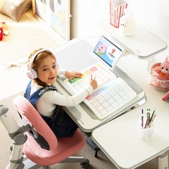 위드그로우 스마트 2.0 높이 각도조절 아동 초등학생 책상, 그레이 (택배DIY상품)