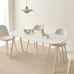 스칸디무드 커렌트 6인 타원형 식탁 테이블 1600, 화이트