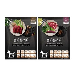 국개대표 반려동물 올바른끼니 소고기+초록입홍합 1.2kg 오리+고구마 1.2kg 세트, 1세트, 소