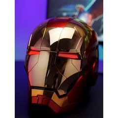 [배송비0원] 아이언맨 MK5 헬멧 실제 착용 가능 변형 음성 제어 전기, 골드 MK5 헬멧(센서 이어 램프 포함)