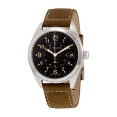 Hamilton 해밀턴 Khaki 카키 Black Dial 블랙 다이얼 Tan 탠 Suede 스웨이드 Men 남성 Watch 워치 시계 H68551833 정품 미국직구 관부포함