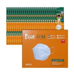 먼지어흥 블루본 마스크 KF94 소형 당일배송 국내생산 50매 1box, 50개입, 1개
