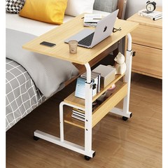 거실 침대 사이드 테이블 쇼파 이동식 높은 높이조절 보조 간이 미니 노트북책상 소형 대형, 선반형-소형, 화이트