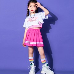 치치차차 아동 댄스복 방송댄스복 - 썸머 화이트핑크 여아댄스복
