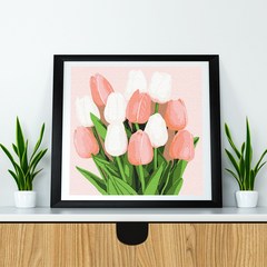 플레이어바웃 명화그리기 튤립 꽃다발 캔버스페인팅 DIY, 튤립 꽃다발 (BX2410)