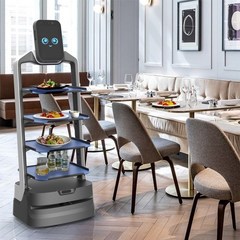 무인 레스토랑 서빙로봇 자율주행 인공지능 마트 로봇, 짙은 회색