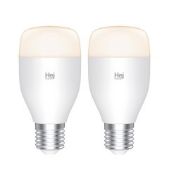 헤이홈 스마트 LED 전구 화이트, 주백색(밝기조절), 2개