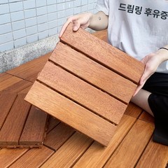 바닥타일 데크셀프시공 썬룸 정원 인테리어 합성목재 용봉단 30x90cm (단품 가격) 부식 방지 나무 바닥 야외 접합 테라스 정원 바닥 누워 단단한 나무 방수 자체 빠른 설치 야외 발코니 바닥, 4.3030cm(11장), 1.1㎡