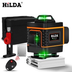 (본체미포함)HILDA 16라인 4D 레이저 레벨기 그린레이저 수평기 전용 배터리 4개(본체미포함), 귤색 배터리 2개, 4개