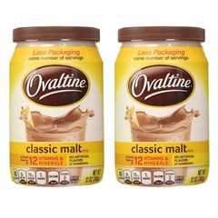 Nestle 네슬레 오벌틴 클래식 몰트 믹스 340g 2팩 Ovaltine Classic Malt Flavored Milk Mix 12 oz, 1개, 1ml