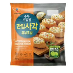 CJ 주부 초밥왕 한입사각 유부초밥, 400g, 2개