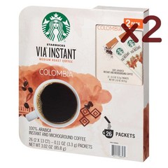 스타벅스 비아 콜롬비아 인스턴트 커피 26개입 x2팩 52스틱 Starbucks VIA, 2개