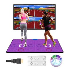 가정용 DDR 펌프 디디알 2인용 오락실 게임 댄스 요가 패드 플레이 매트 실내 운동 TV연결, PU매트+무선 HDMI (영어버전), 1세트