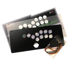 Sinoarcade Hitbox Clear Plexi 커버 및 QANBA Obsidian Pearl Fight Stick DIY to Hitbox 용 케이블이있는 금속판 변, 키트02