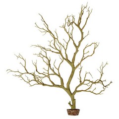 CURRENT USA 블랙 만자니타 나뭇가지 높이 55.9cm(22인치) 무게감 있는 베이스 몰드 수족관 장식 385727, Sandy Tan