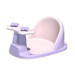 GHSHOP 6-18개월 남아 여아를 위한 미끄럼 방지 목욕 시트 욕조 의자 등받이 지지대, PP 폴리프로필렌, 핑크 퍼플