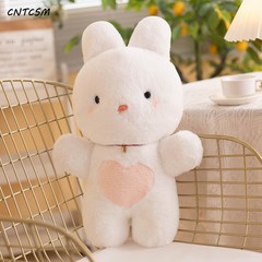 CNTCSM ins 귀여운 고양이 피규어 뽀글이 장난감 흑백 강아지 인형 잠자는 베개 인형 발렌타인 데이 선물 여자, 토끼, 45CM