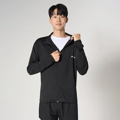 누이브 남성용 오버핏 집업 래쉬가드 시그니처 수영복, 블랙