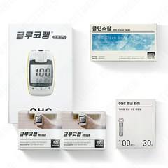 글루코랩 혈당측정기+검사지100매+침100+솜100, 단품