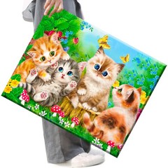 FASEN 액자 보석십자수 캔버스형 DIY 키트 40 x 50 cm, FAN46.귀여운 고양이, 1세트