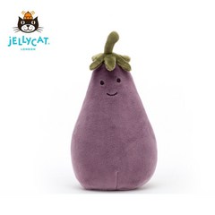 젤리캣 애착 인형 JELLYCAT 영국 정통 활기찬 가지 귀여운 야채 플러시 장난감 어린이 컴포트 교육 완구 선물, 보라, 17cm