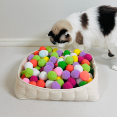 펫카 고양이 장난감 양털공 100P 4cm 1팩, 랜덤색상