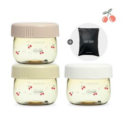 그로미미 PPSU 이유식용기 150ml (체리쉬 돗꼼 올리브) + 파우치세트, 체리쉬 이유식용기 150ml + 다용도파우치