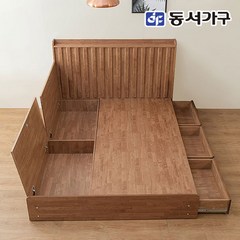 동서가구 네오 이벨린 고급형 호텔식 고무나무 원목 수납 퀸 침대프레임 NEO650, 네추럴