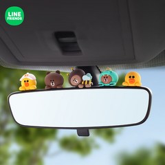 LINE FRIENDS 차량용 피규어 장식소품 네비게이션 대시보드 장식 네이버 라인프렌즈 자동차 실내 소품 새차선물, 클래식4p세트 CLF01s04