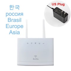 lte라우터 휴대용 와이파이 라우터 포켓파이 4g sim 카드 wifi 4g 모뎀 핫스팟 rj45 무선 4g cpe, 미국 플러그