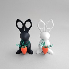 [QUALY] Desk bunny scissors & clip holder, Black