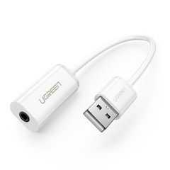 유그린 USB 하이파이 사운드카드 어댑터 외장형, US206