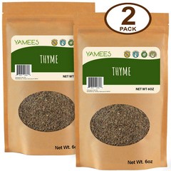 Yamees Dried Thyme 말린 타임 백리향 Herb Spanish Thyme Bulk Spices 6oz(170g) 2팩, 1개, 170g