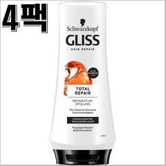 글리스커 토탈 헤어 리페어 컨디셔너 200ml 4팩 Gliss Kur, 4개