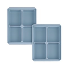 에디슨 실리콘 멀티 큐브 이유식냉동용기 4구 2p, 블루