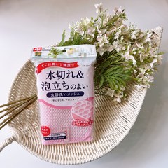 허니상점 일본 핑크 폴리 망사 거품 많이 나는 수세미, 1개, 1개